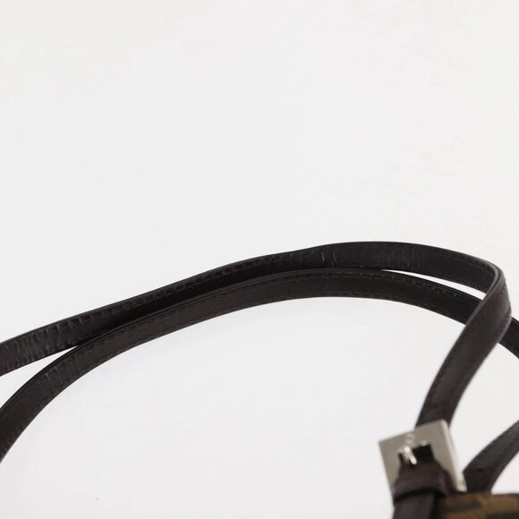 FENDI Zucca Canvas Mamma Baguette Tote Bag Black Silver Brown Auth 145493 - Picture 9 of 16